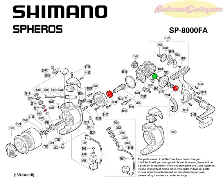 SF 2000 Kit Cuscinetti Trasmissione In Acciaio Inox Per Mulinelli Shimano Spheros - Aggiornamento Per Modelli 5000FA, 6000FA, 8000FA, 12000FA, 14000FB Cambio Shimano