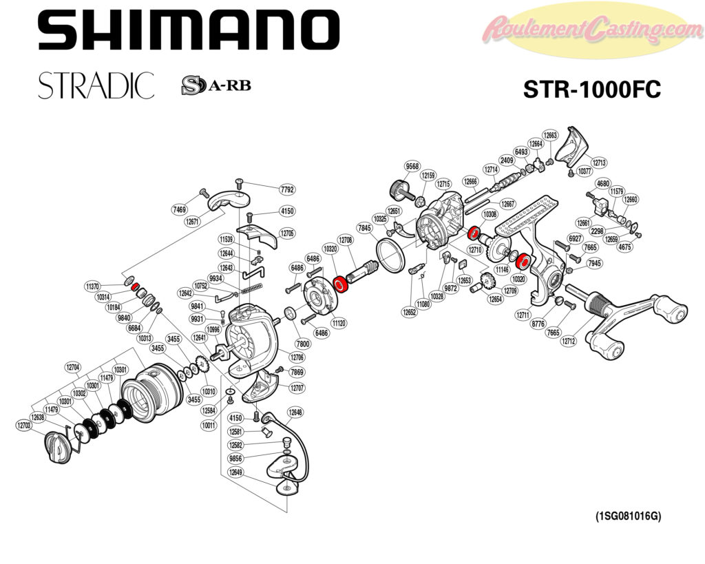 Schéma Shimano Stradic 1000FC | RoulementCasting.com
