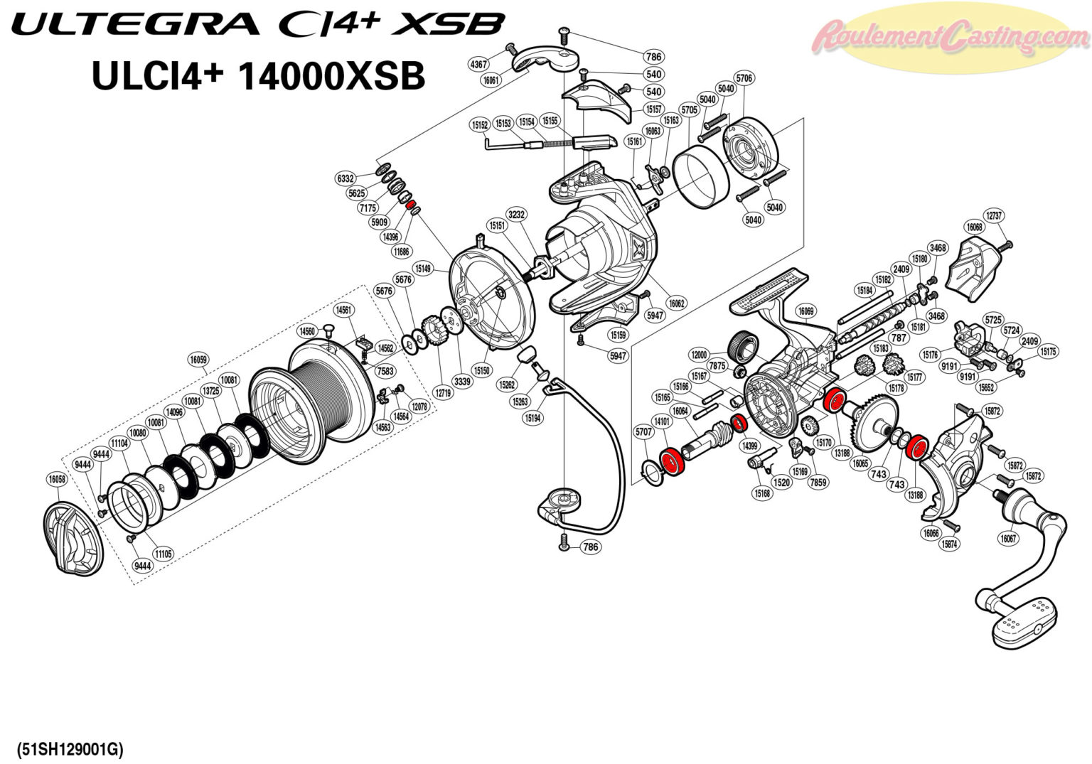 Schéma Shimano Ultegra CI4+ 14000 XSB