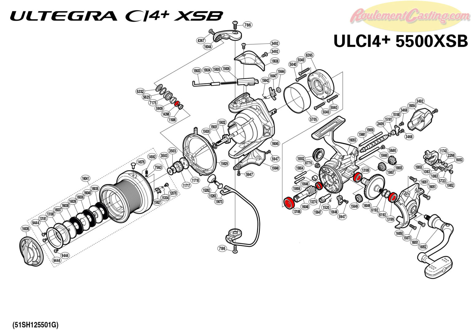 Schéma Shimano Ultegra CI4+ 5500 XSB